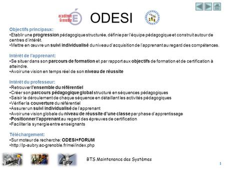 ODESI Objectifs principaux:
