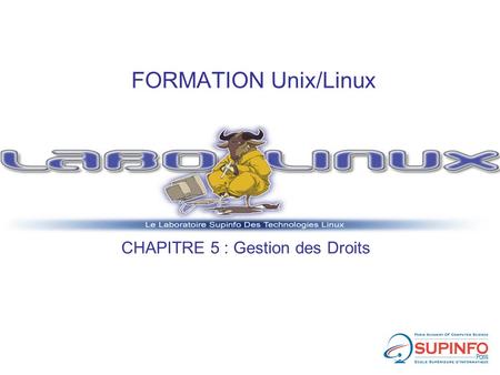 FORMATION Unix/Linux CHAPITRE 5 : Gestion des Droits.