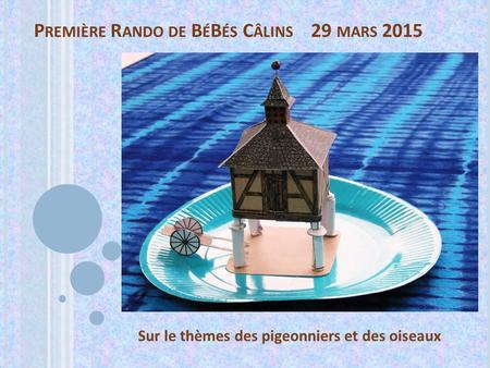 P REMIÈRE R ANDO DE B É B ÉS C ÂLINS 29 MARS 2015 Sur le thèmes des pigeonniers et des oiseaux.