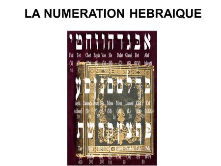 LA NUMERATION HEBRAIQUE