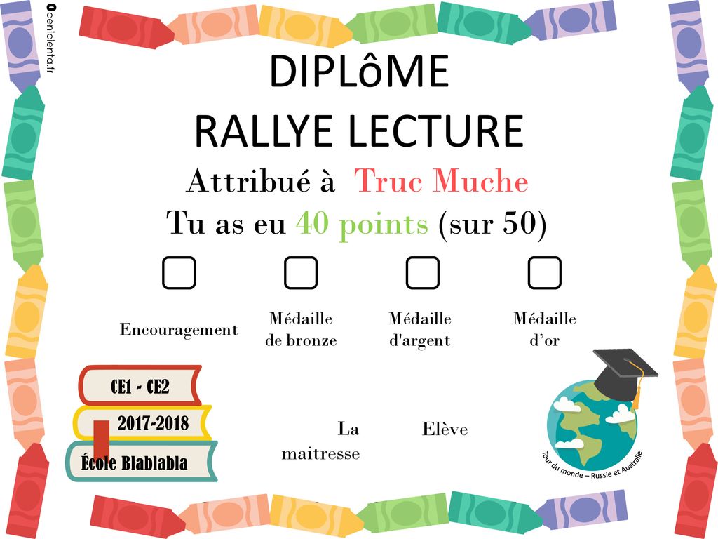 Diplome Rallye Lecture Attribue A Truc Muche Ppt Telecharger