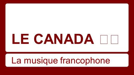 La musique francophone