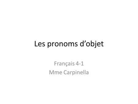 Français 4-1 Mme Carpinella