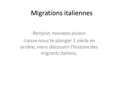 Migrations italiennes