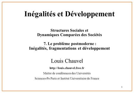 Inégalités et Développement