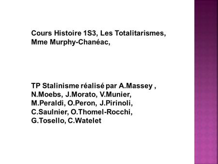Cours Histoire 1S3, Les Totalitarismes,