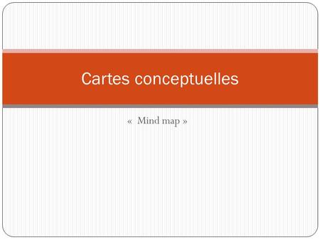 Cartes conceptuelles «  Mind map ».