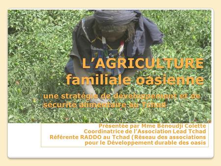 L’AGRICULTURE familiale oasienne