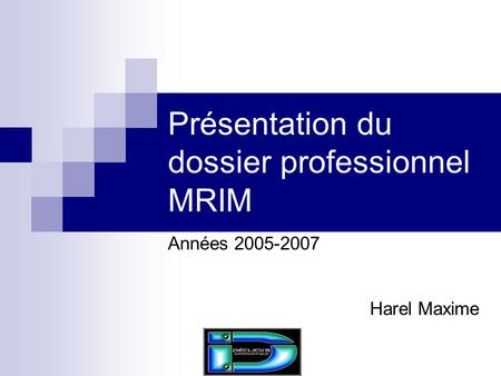 Présentation du dossier professionnel MRIM