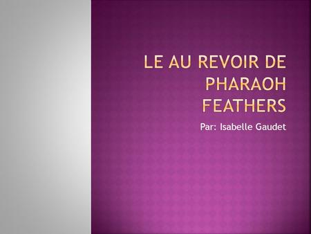 Par: Isabelle Gaudet.  Intro: Dans classe nous avons finnisait notre poules, pour finnir notre poules nous avons besoin de le mummifier. Voici.