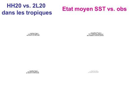 HH20 vs. 2L20 dans les tropiques Etat moyen SST vs. obs.