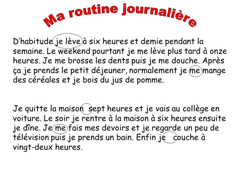 Ma routine quotidienne