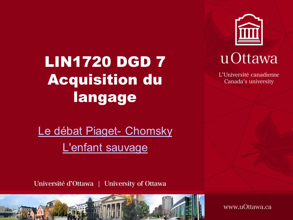 LIN1720 DGD 7 Acquisition du langage ppt t l charger