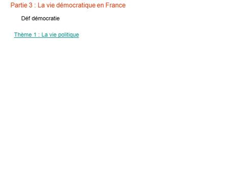 Partie 3 : La vie démocratique en France