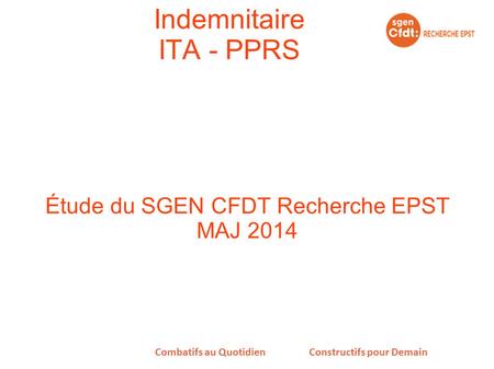 Indemnitaire ITA - PPRS