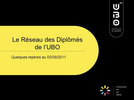 Le Réseau des Diplômés de l’UBO Quelques repères au 05/09/2011.
