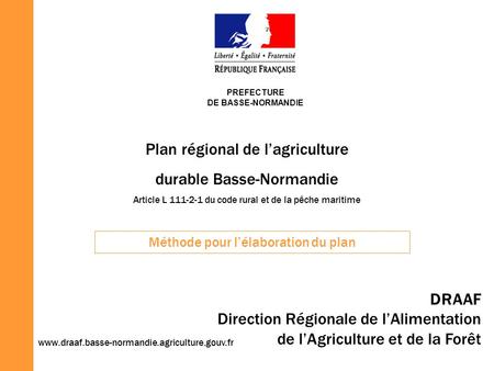 Plan régional de l’agriculture durable Basse-Normandie