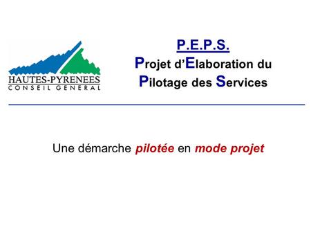 P.E.P.S. Projet d’Elaboration du Pilotage des Services