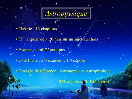 Astrophysique • Théorie : 13 chapitres