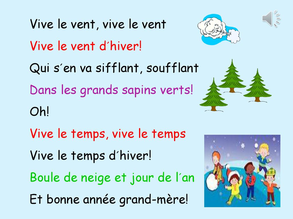 Vive Le Vent Vive Le Vent Vive Le Vent D Hiver Ppt Telecharger