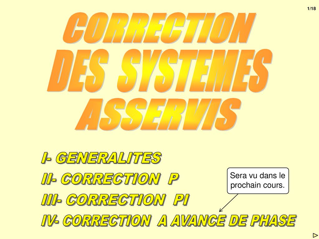 Iv Correction A Avance De Phase Ppt Telecharger