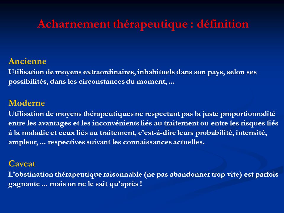 Acharnement thérapeutique définition