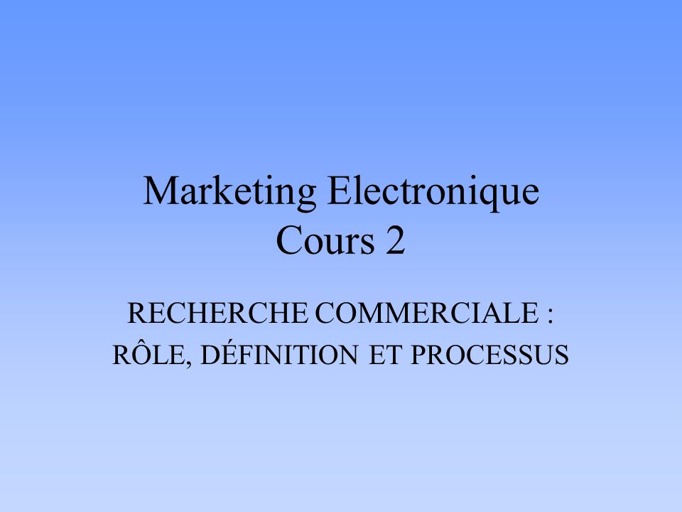 Marketing Electronique Cours 2 Ppt Video Online Telecharger