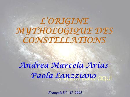 L’ORIGINE MYTHOLOGIQUE DES CONSTELLATIONS