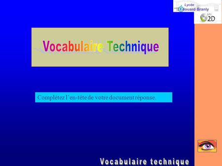 Vocabulaire Technique