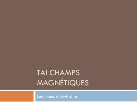 TAI Champs Magnétiques