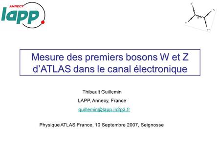 Mesure des premiers bosons W et Z d’ATLAS dans le canal électronique