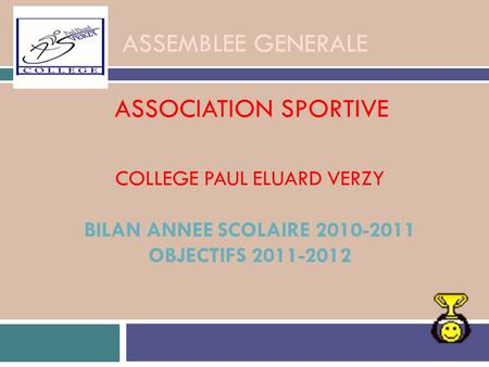 ASSEMBLEE GENERALE ASSOCIATION SPORTIVE