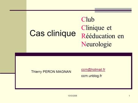 Club Clinique et Rééducation en Neurologie