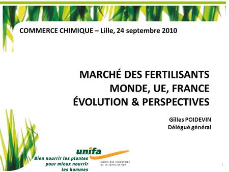 Marché des fertilisants Monde, UE, France Évolution & Perspectives