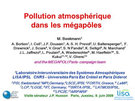 Pollution atmosphérique dans les mégapôles