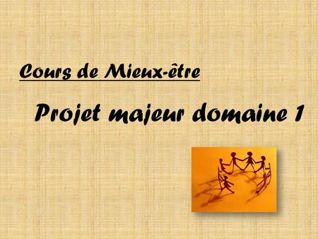 Projet majeur domaine 1 Cours de Mieux-être. 1.- Faire de la sensibilisation à une cause a) Recherche présentant les éléments spécifiés par l’enseignante.