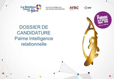 AFRC_Palme Intelligence relationnelle 2015_Dossier candidature DOSSIER DE CANDIDATURE Palme Intelligence relationnelle.