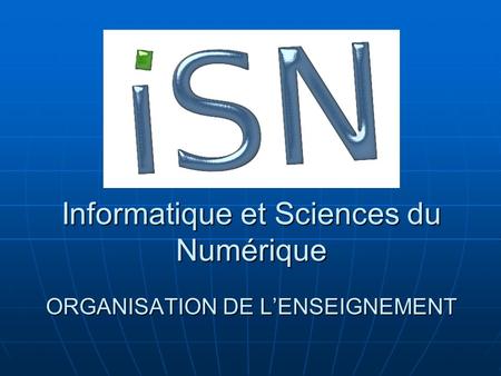 Informatique Et Sciences Du Numérique Sommaire Introduction - 