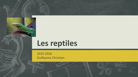 Les reptiles 2015-2016 Guillaume Christian.
