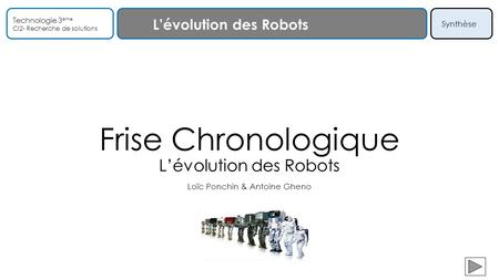 Frise Chronologique L’évolution des Robots