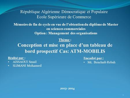 Option : Management des organisations