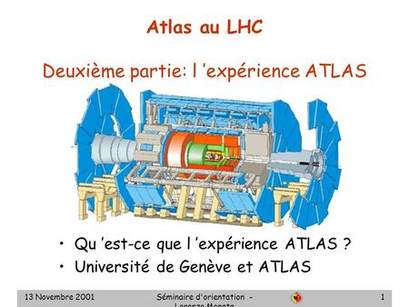 Atlas au LHC Deuxième partie: l ’expérience ATLAS