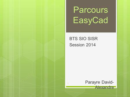 BTS SIO SISR Session 2014 Parayre David-Alexandre