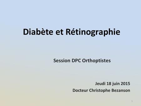 Diabète et Rétinographie