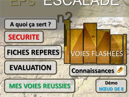EPS ESCALADE n2 SECURITE FICHES REPERES VOIES FLASHEES EVALUATION