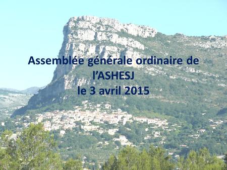 Assemblée générale ordinaire de l’ASHESJ le 3 avril 2015.