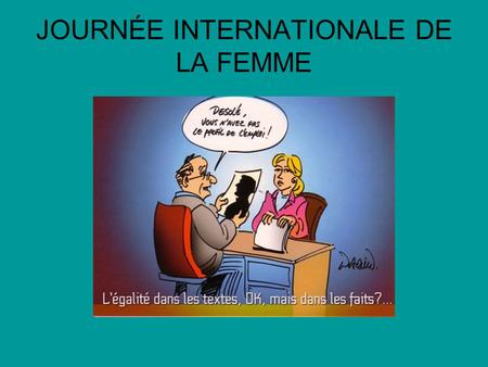 JOURNÉE INTERNATIONALE DE LA FEMME