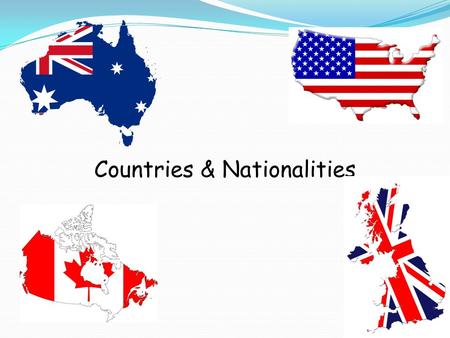 Countries & Nationalities. The United States of America (The USA) White stars Red and white stripes.