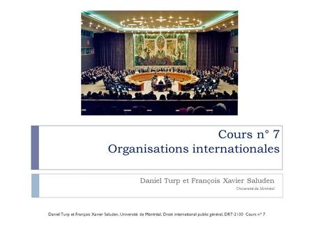 Cours n° 7 Organisations internationales
