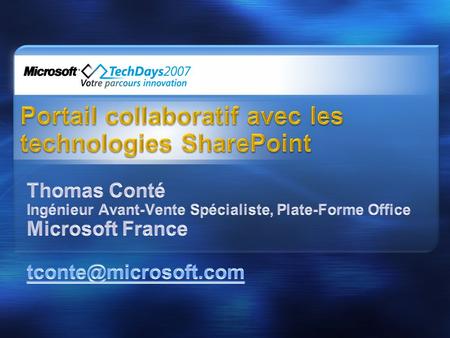 Portail collaboratif avec les technologies SharePoint